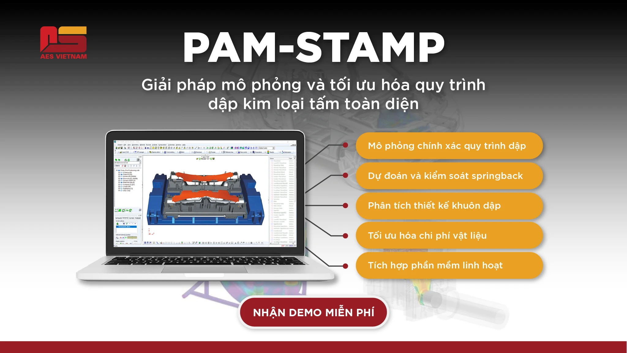 PAM-STAMP – Giải pháp mô phỏng và tối ưu hóa quy trình dập kim loại tấm toàn diện